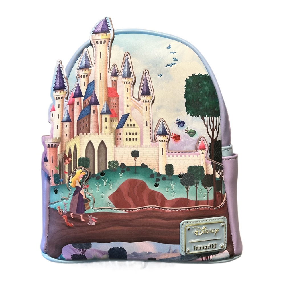 Loungefly Disney Princess Castle Series Sleeping Beauty Mini Backpack.